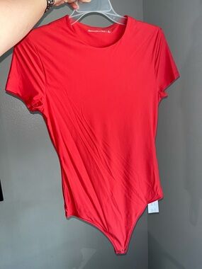 Abercrombie & Fitch Bright Red Short Sleeve Bodysuit